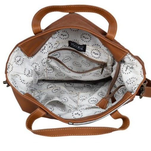 CONCHO RANCH TRAIL CANVAS & COWHIDE HANDBAG by MYRA BAG®