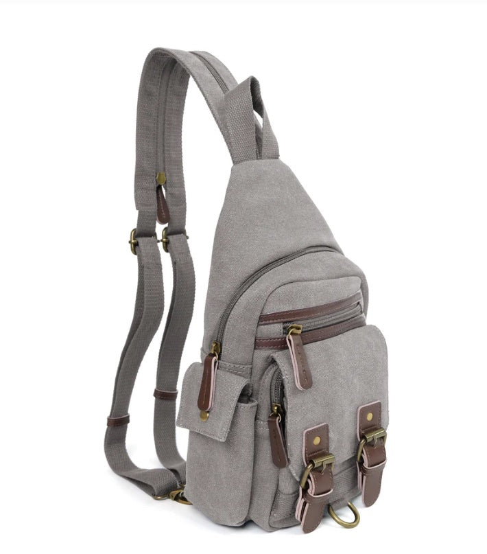 Shasta Unisex Canvas & Leather Concealed Carry Sling Bag