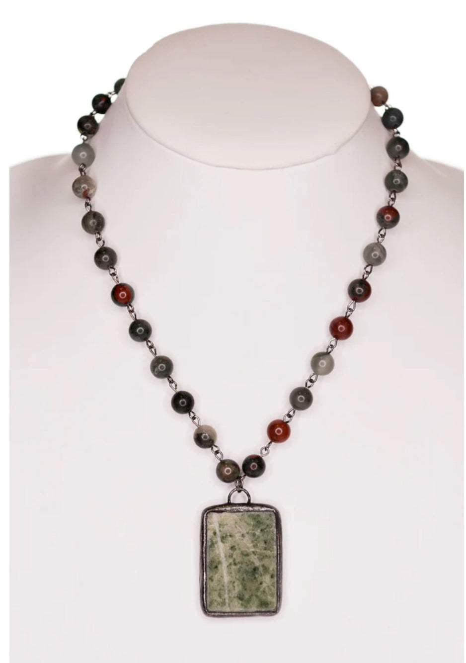 JASPER STONE PENDANT NECKLACE
