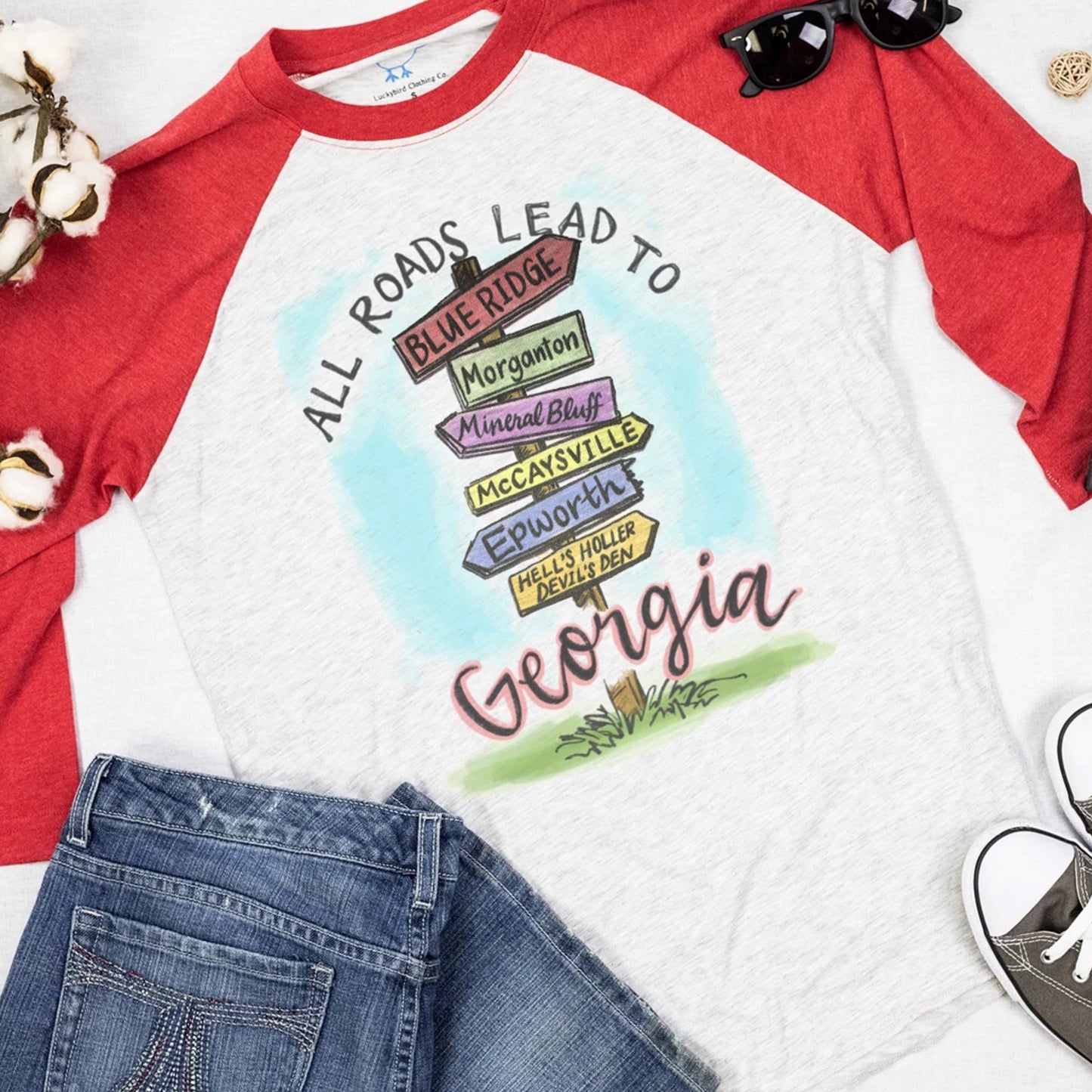 GA DIRECTIONAL 3/4 SLEEVE RAGLAN T-SHIRT
