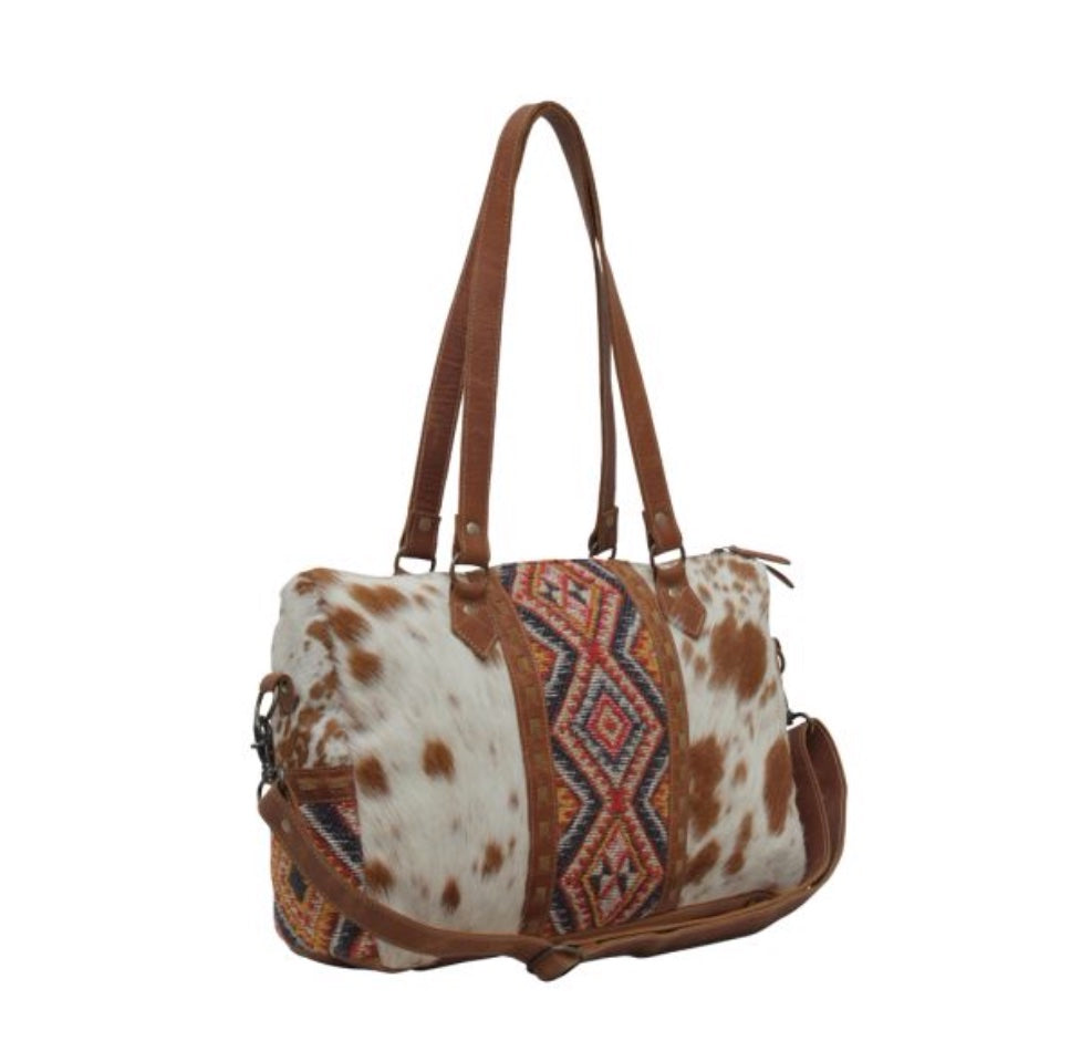BROWN SPLASH MINI DUFFLE BAG