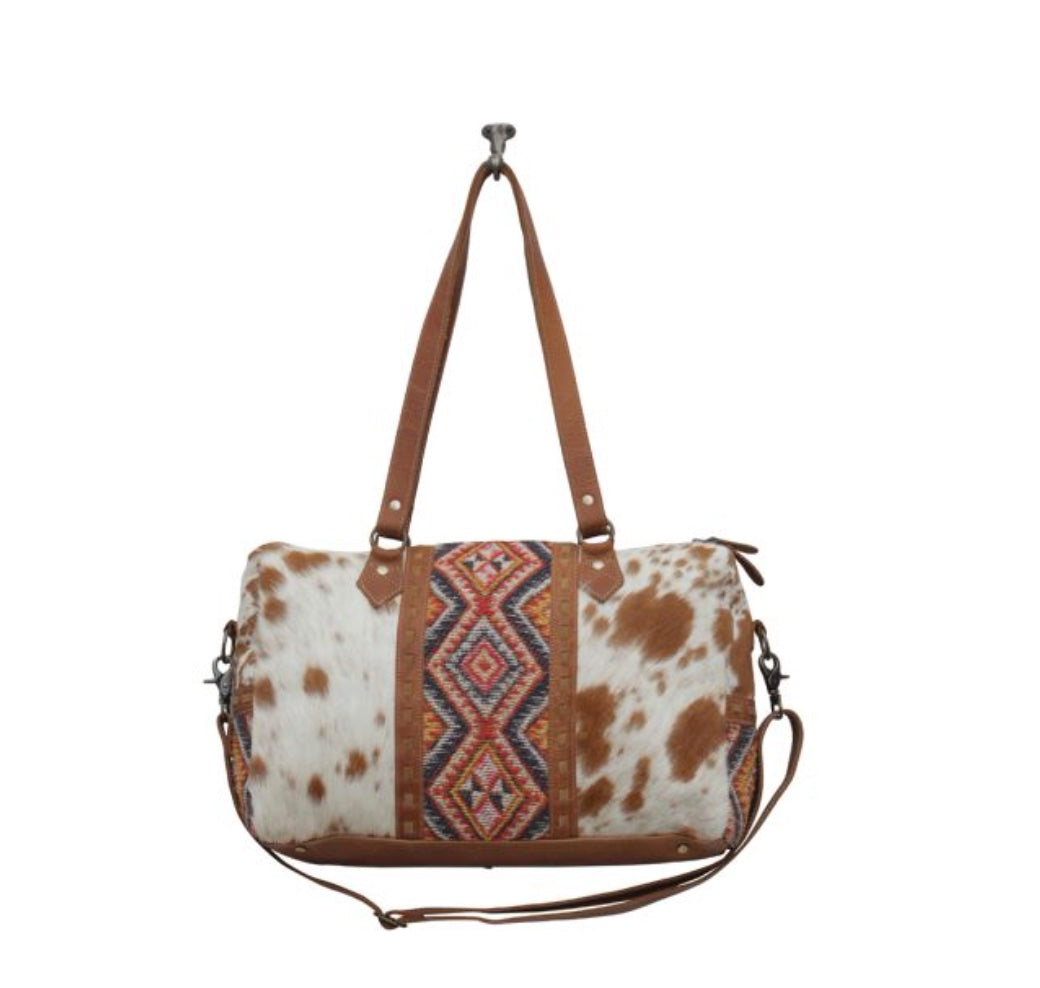 BROWN SPLASH MINI DUFFLE BAG