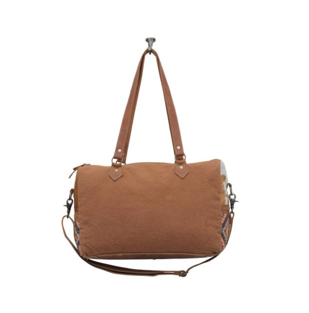 BROWN SPLASH MINI DUFFLE BAG