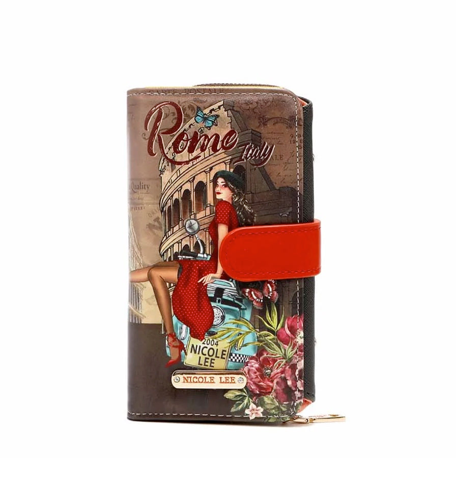 NICOLE LEE® TRIFOLD PHONE CASE CROSSBODY WALLET - MEMORY OF ROME