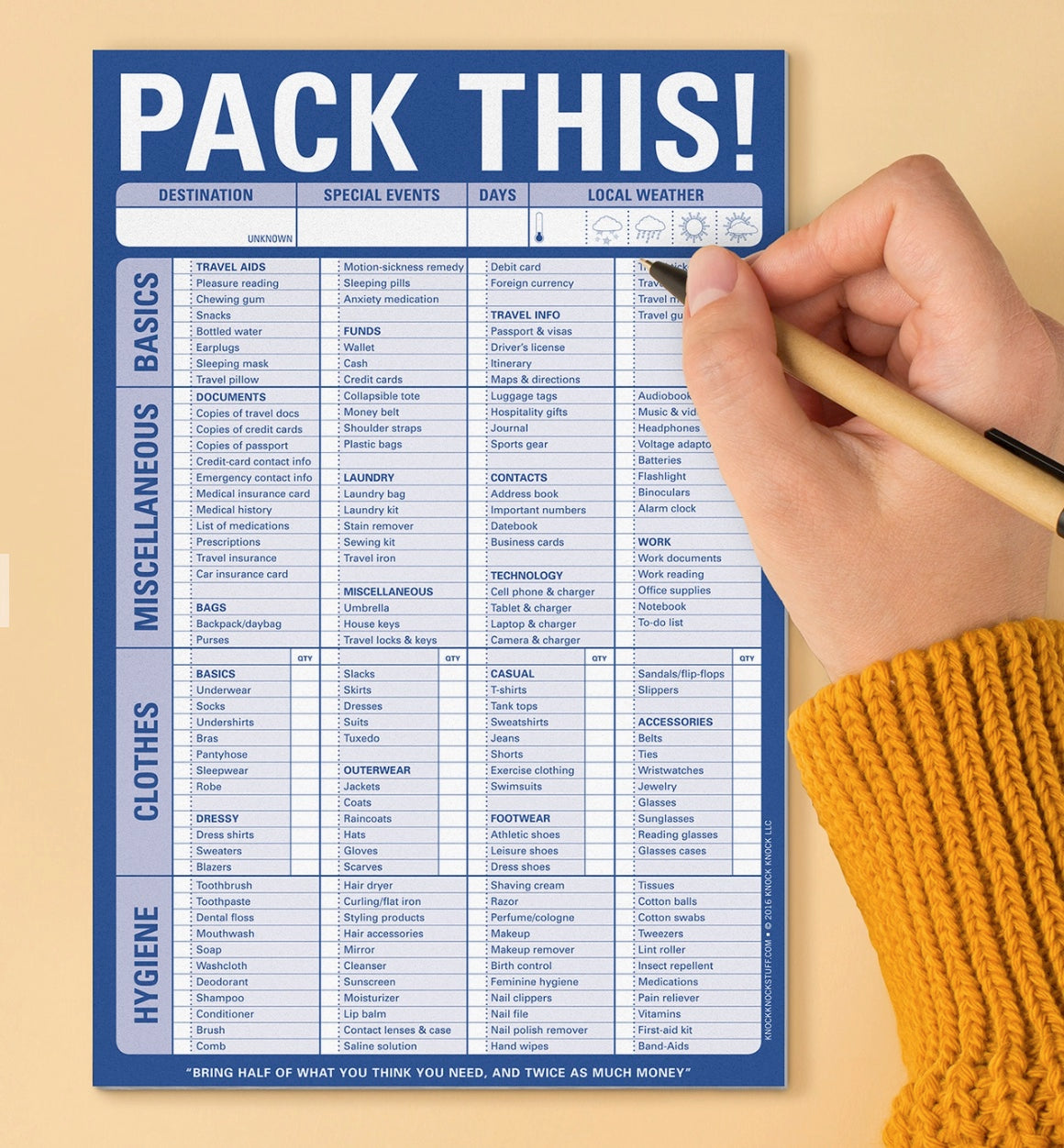 PACK THIS! NOTEPAD (BLUE)