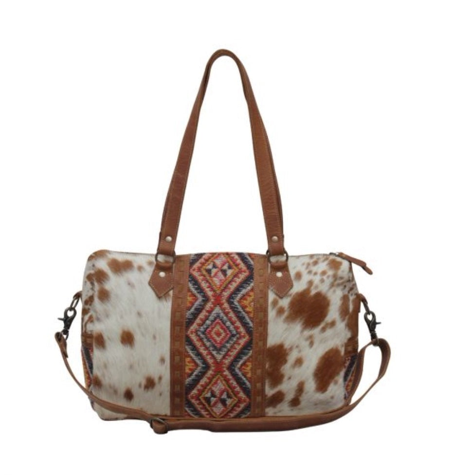 BROWN SPLASH MINI DUFFLE BAG