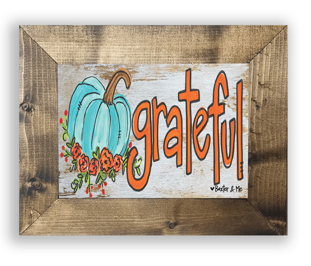 GRATEFUL BLUE FLORAL FRAMED ART by BAXTER & ME®