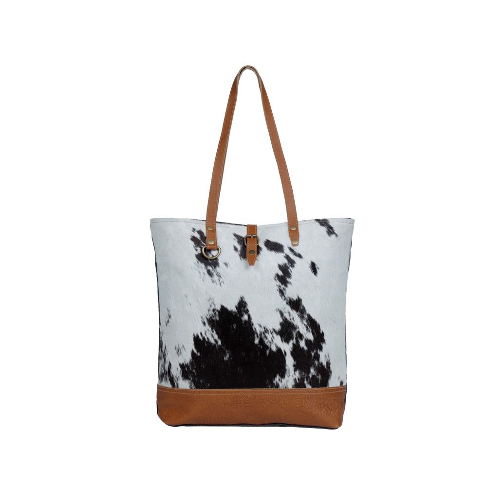 ROCK-STREWN CANVAS & COWHIDE BAG by MYRA BAG