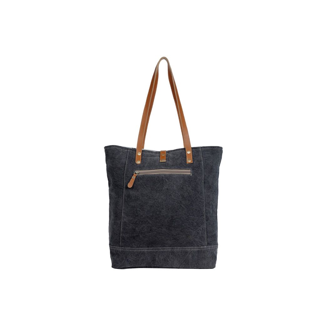 ROCK-STREWN CANVAS & COWHIDE BAG by MYRA BAG