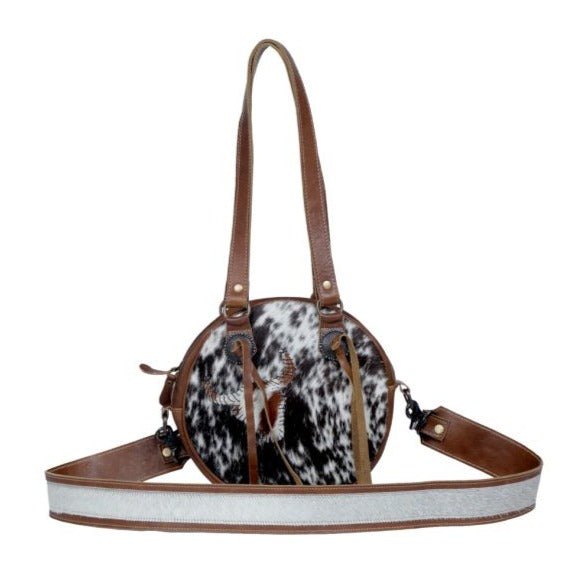 CONCEPT LEATHER AND COWHIDE HAIR-ON HANDBAG by MYRA BAG®