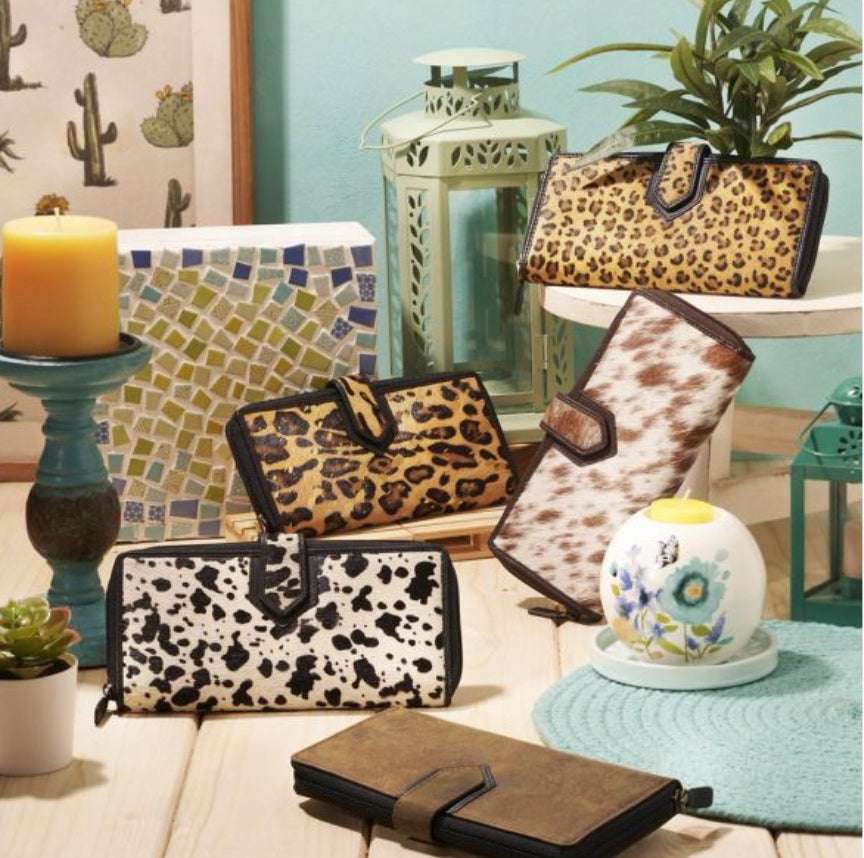CHESTNUT TONES COWHIDE WALLET by MYRA BAG®