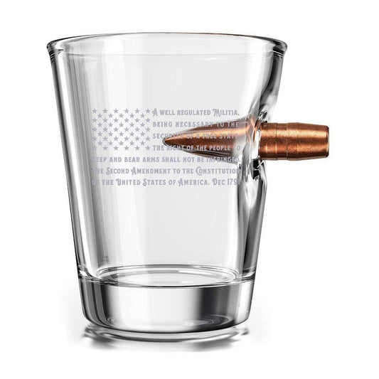 2nd Amendment Shot Glass With Bullet