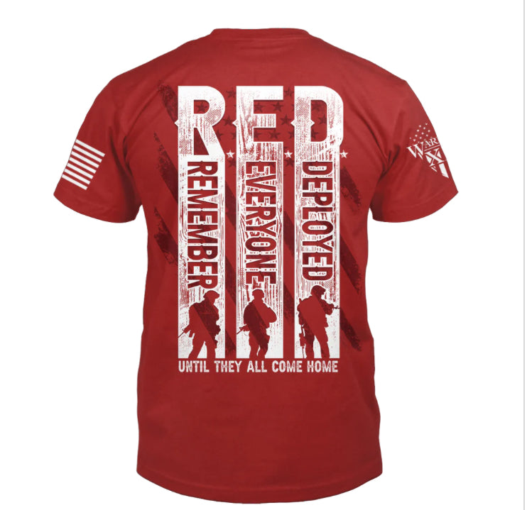 REMEMBER EVERYONE DEPLOYED RED SHORT SLEEVE T-SHIRT by WARRIOR 12