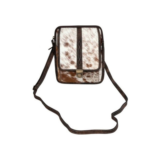 SANTA MESA MINI LEATHER & HAIRON BAG IN LIGHT COWHIDE HANDBAG by MYRA BAG®
