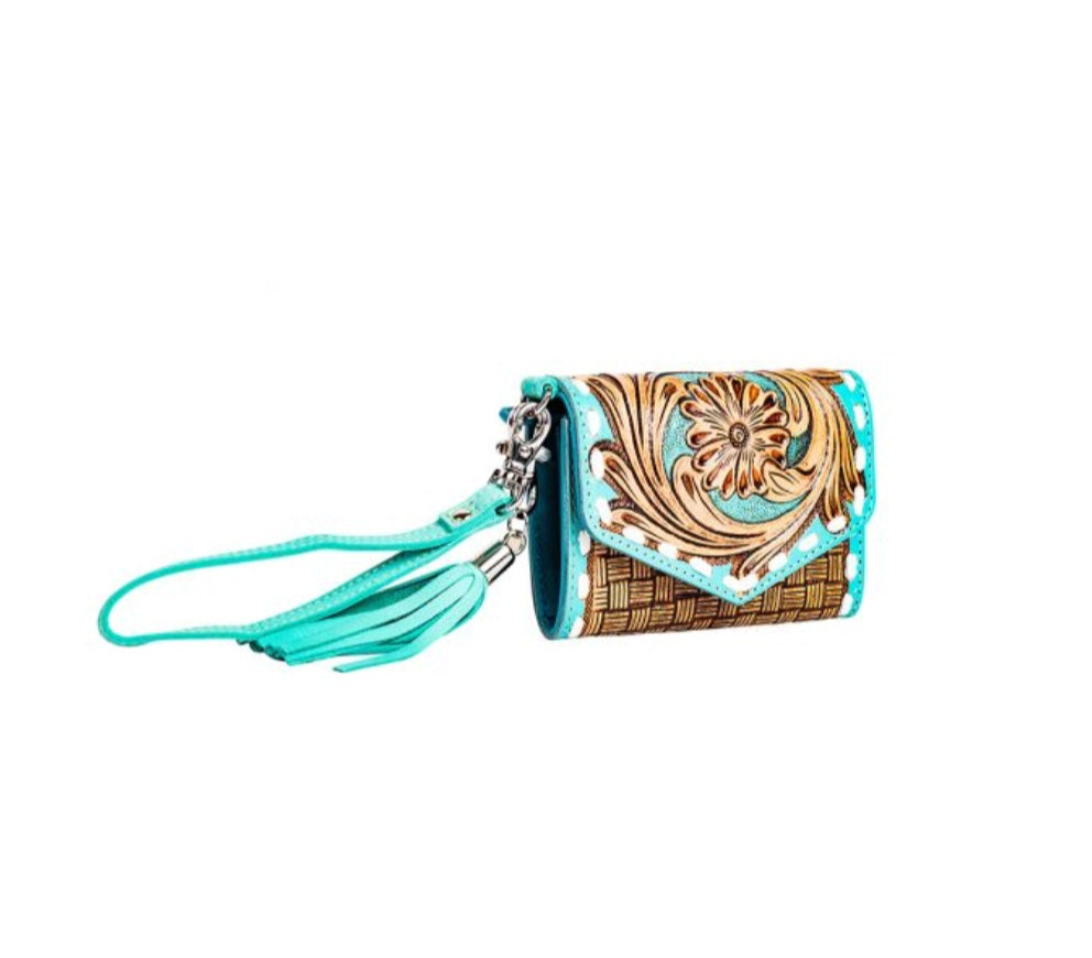 TREASURE BLOOM HAND-TOOLED LEATHER WALLET by MYRA BAG®