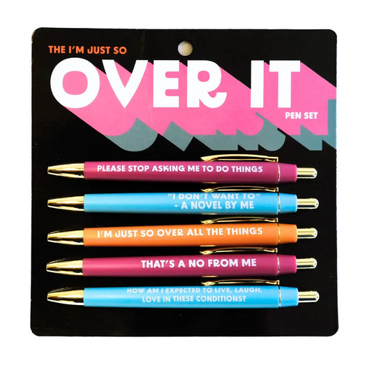 Over It Pen Set (gifts, funny, pens, stationery)