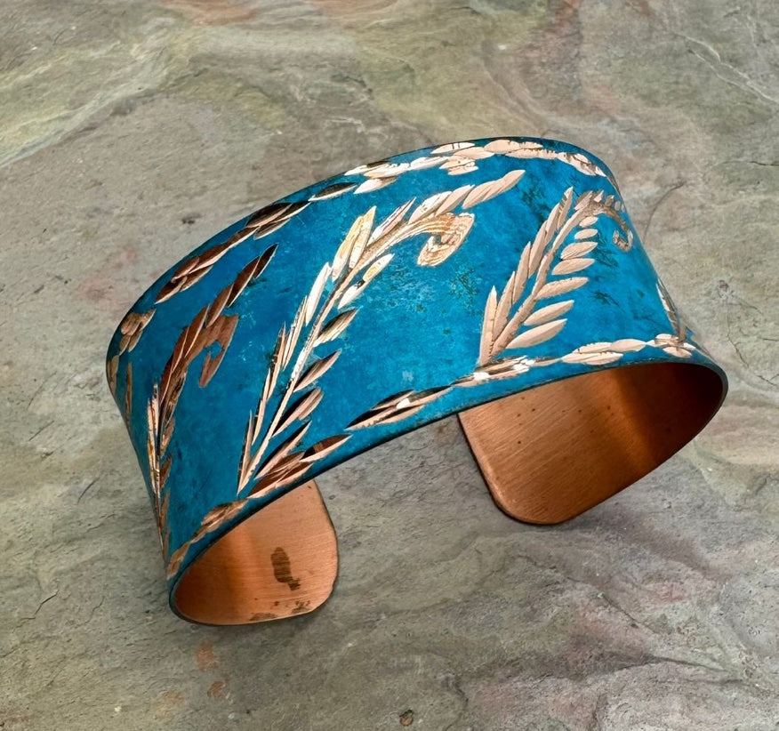 Handcrafted Copper Patina Turquoise Breeze Cuff by Anju Jewelry®