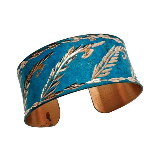 Handcrafted Copper Patina Turquoise Breeze Cuff by Anju Jewelry®
