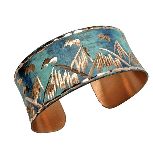 Handcrafted Copper Patina Summit Sky Cuff by Anju Jewelry®