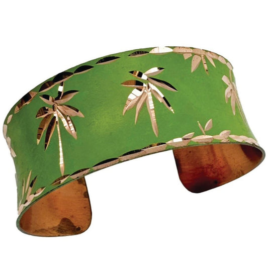 Handcrafted Patina & Copper Palm Paradise Cuff
