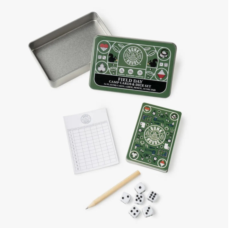FIELD DAY CAMP CARDS & DICE SET