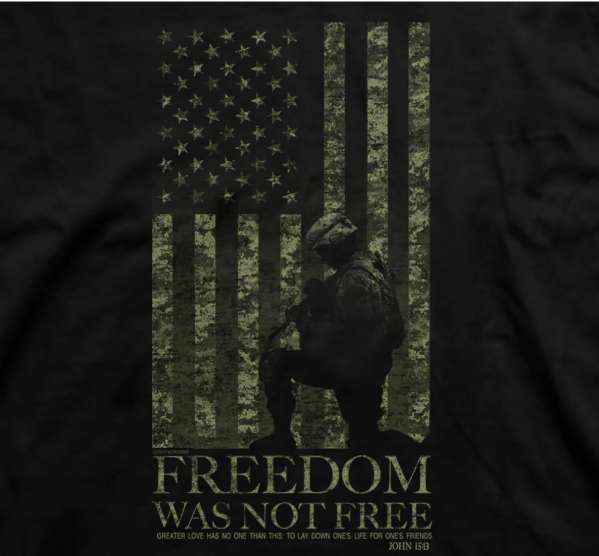 FREEDOM WAS NOT FREE™ KERUSSO® CHRISTIAN MENS T-SHIRT