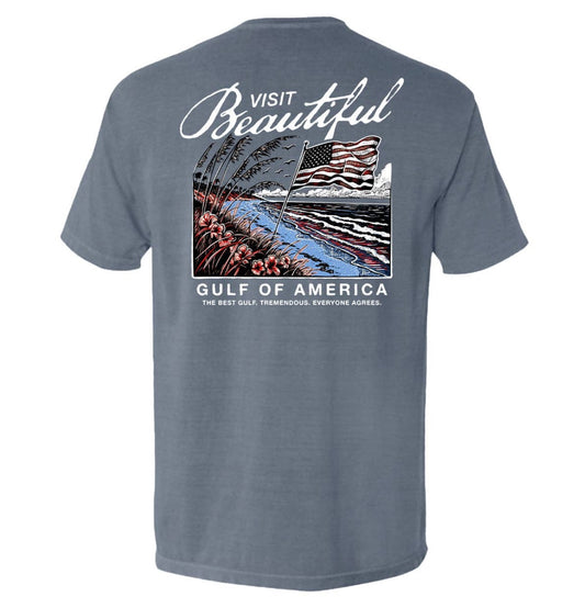 Visit Beautiful Gulf of America: Blue Jean / Comfort Colors Pocket Tee