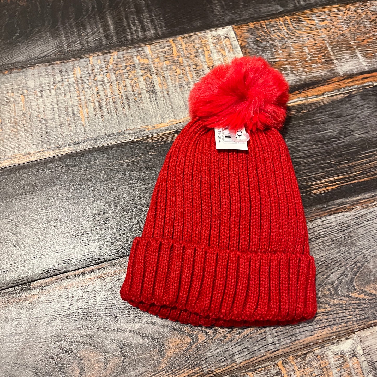 CABLE KNIT FLEECE LINED BEANIE WITH SNAP ON/REMOVABLE POM POM BEANIE
