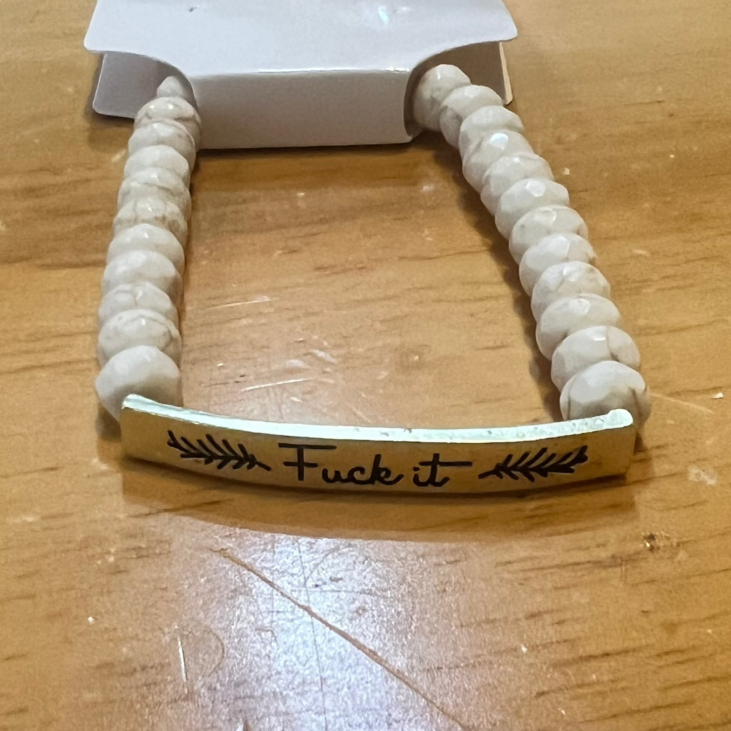 SASSY SEMI-PRECIOUS "FUCK-IT" BEADED BRACELET - HANDMADE JEWELRY
