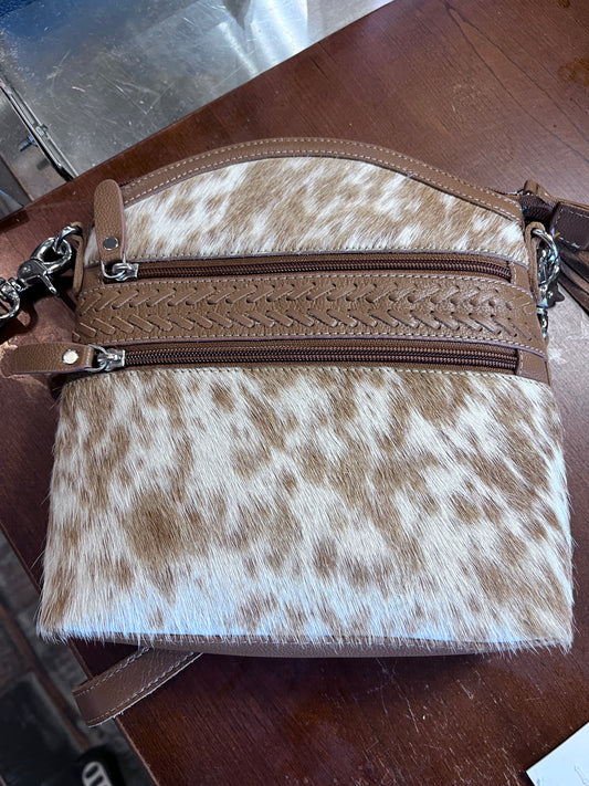 Wild Spirit Crossbody HandBag in Brown & White