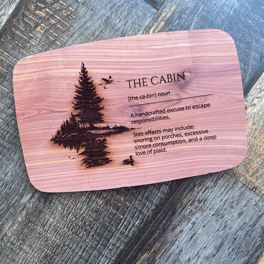 THE CABIN - Handcrafted Custom Laser Engraved Cutting Board