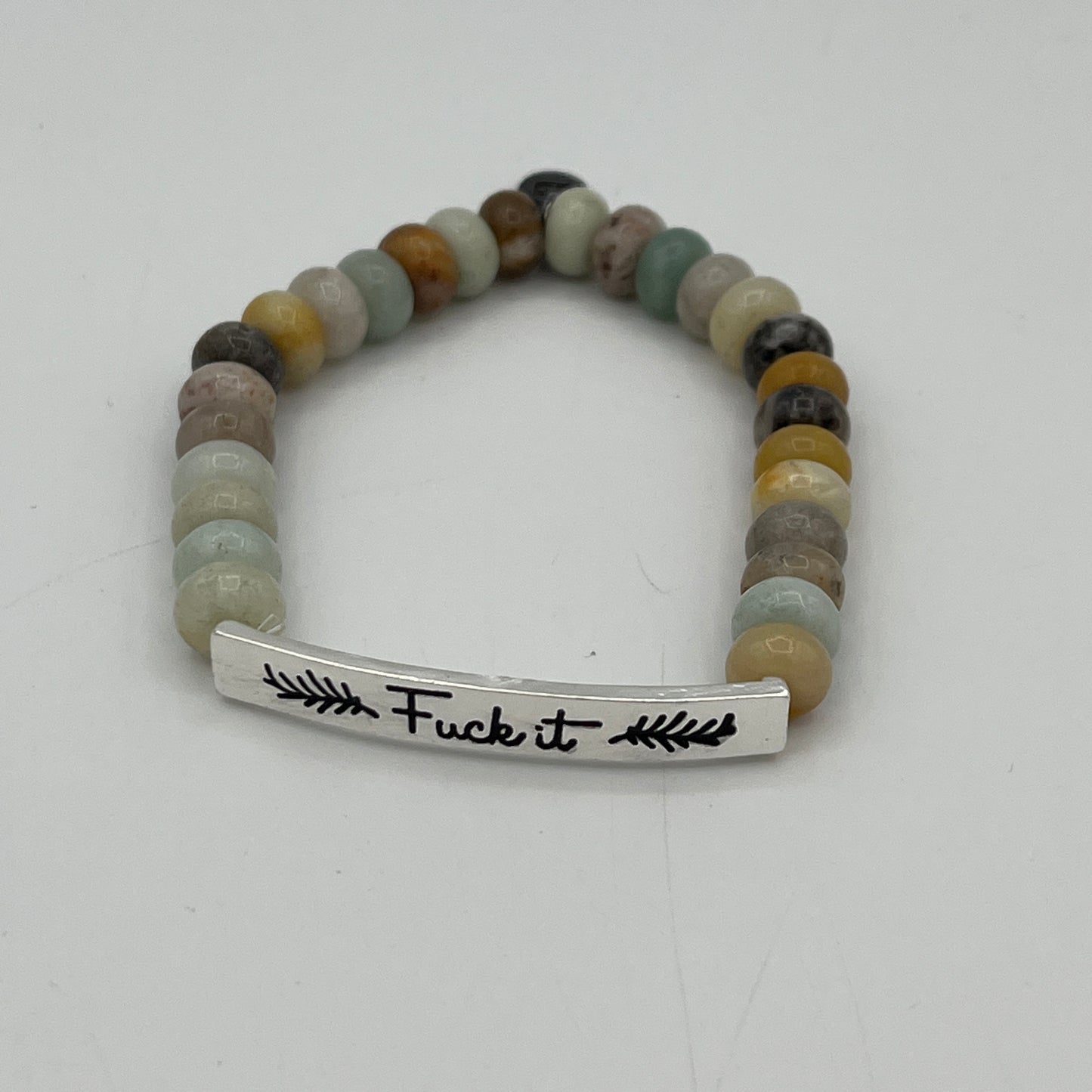 SASSY SEMI-PRECIOUS "FUCK-IT" BEADED BRACELET - HANDMADE JEWELRY
