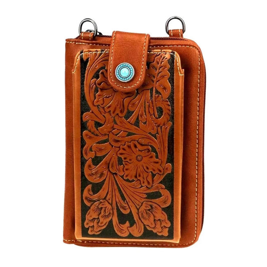 MONTANA WEST WESTERN TOOLED PHONE CASE/WALLET