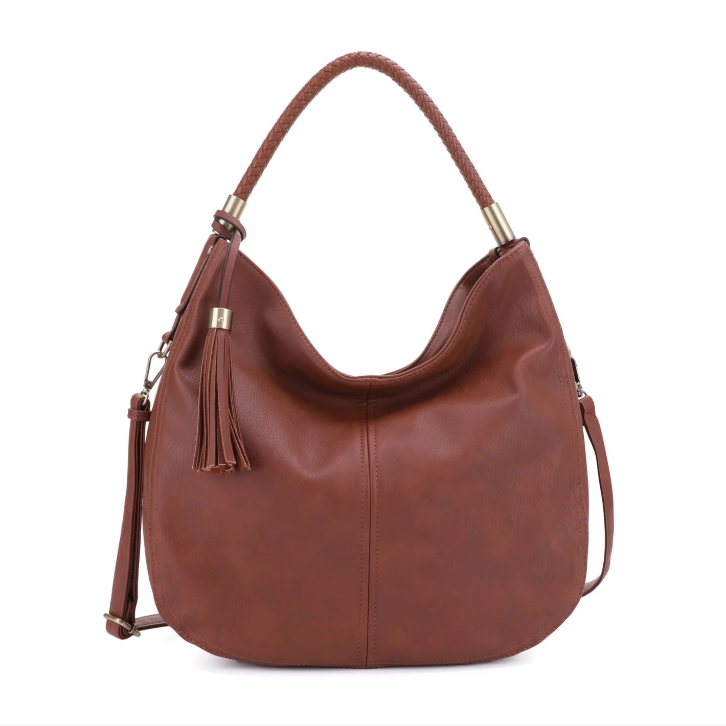 SIENNA CONCEAL CARRY LOCK AND KEY TASSEL HOBO SHOULDER HANDBAG