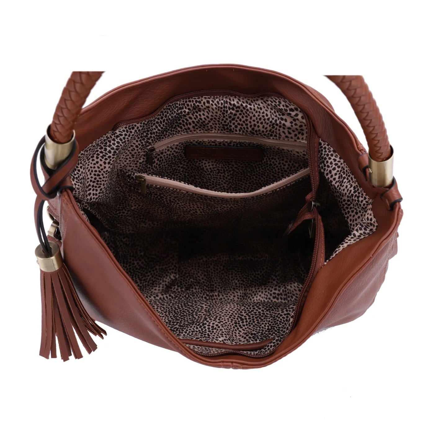 SIENNA CONCEAL CARRY LOCK AND KEY TASSEL HOBO SHOULDER HANDBAG