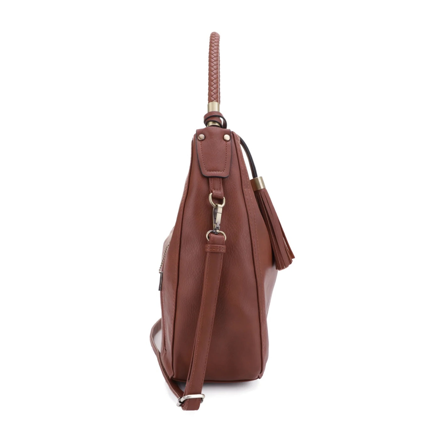 SIENNA CONCEAL CARRY LOCK AND KEY TASSEL HOBO SHOULDER HANDBAG