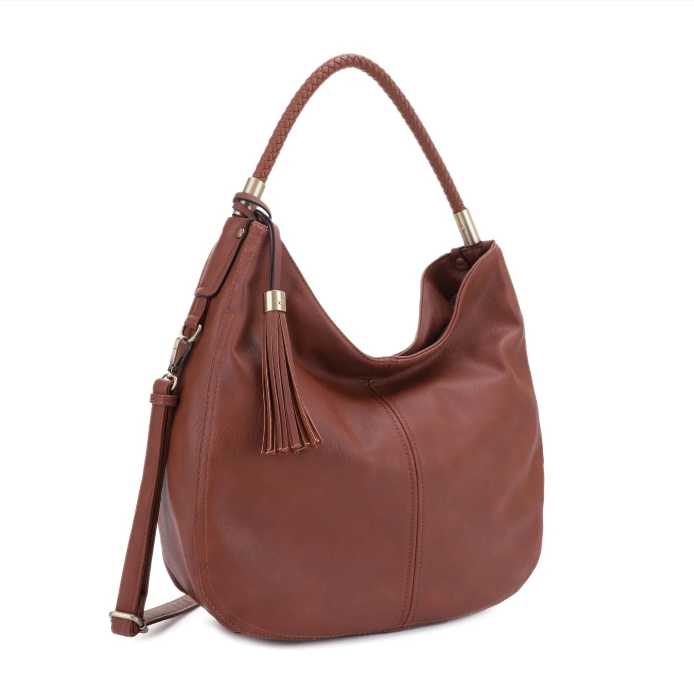SIENNA CONCEAL CARRY LOCK AND KEY TASSEL HOBO SHOULDER HANDBAG