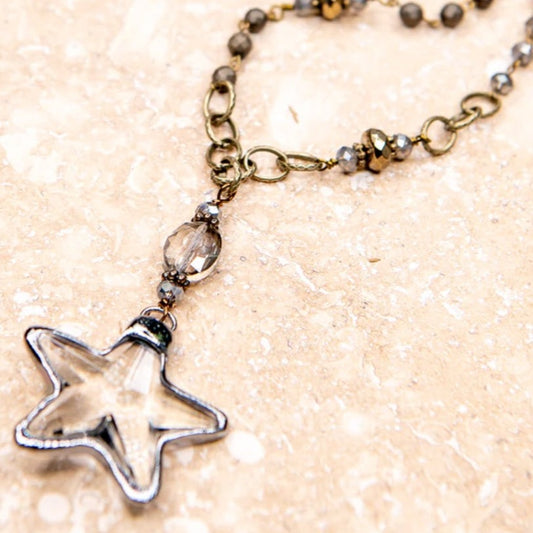 SHOOTING STAR NECKLACE - LONG - HANDMADE JEWELRY
