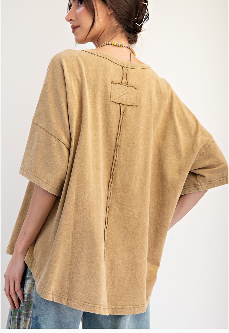 WESTERN GRAPHIC MINERAL WASHED KNIT TOP by EASEL LOS ANGELES®