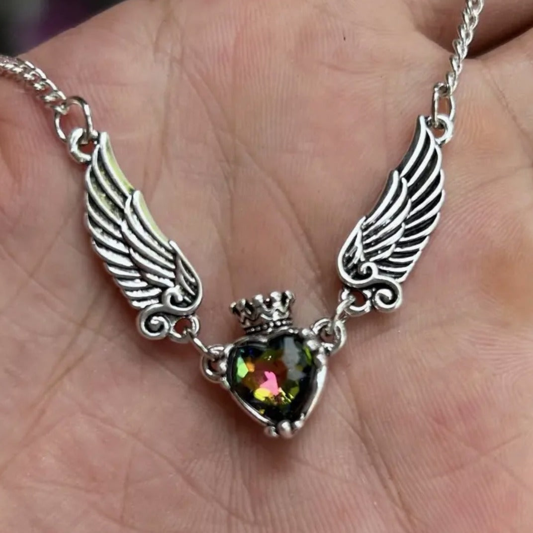 ANGEL WING JEWELED KING NECKLACE