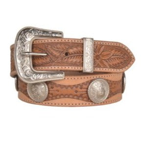 BIRCH HAND-TOOLED LEATHER BELT by MYRA BAG