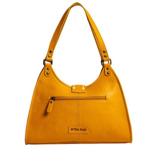 SKYVIEWS HAIRON & LEATHER BAG IN YELLOW