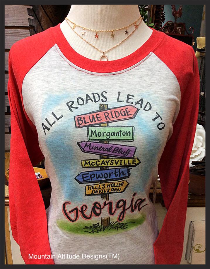 GA DIRECTIONAL 3/4 SLEEVE RAGLAN T-SHIRT