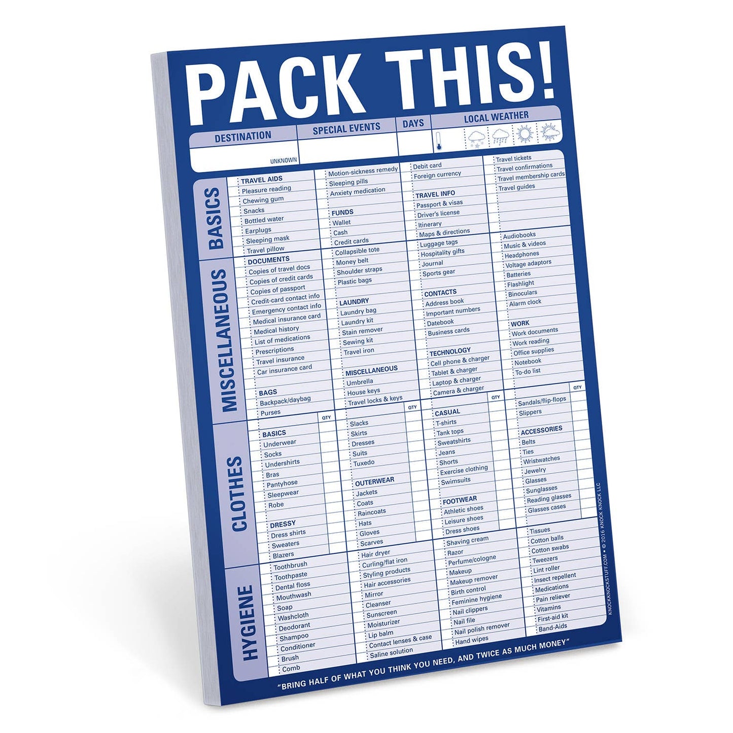 PACK THIS! NOTEPAD (BLUE)
