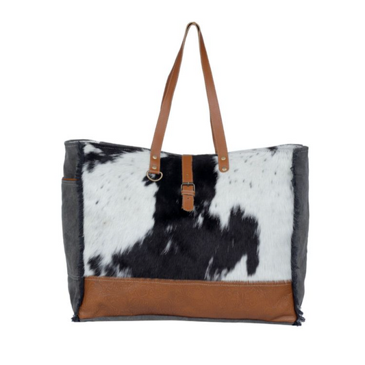 MATTY AFFAIR CANVAS & COWHIDE WEEKENDER by MYRA BAGS®