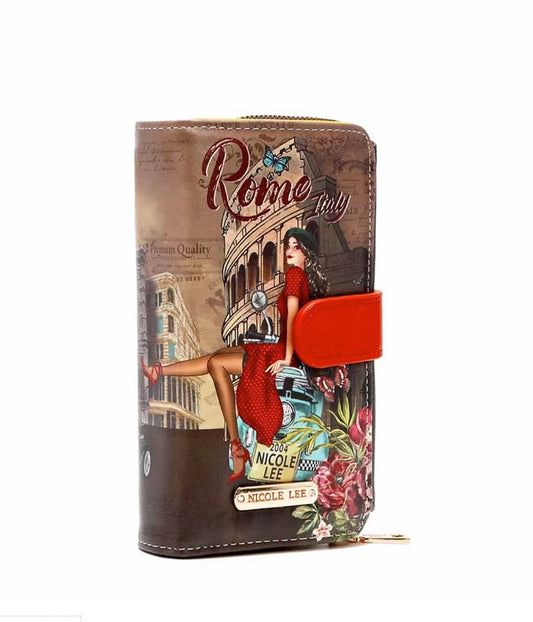 NICOLE LEE® TRIFOLD PHONE CASE CROSSBODY WALLET - MEMORY OF ROME