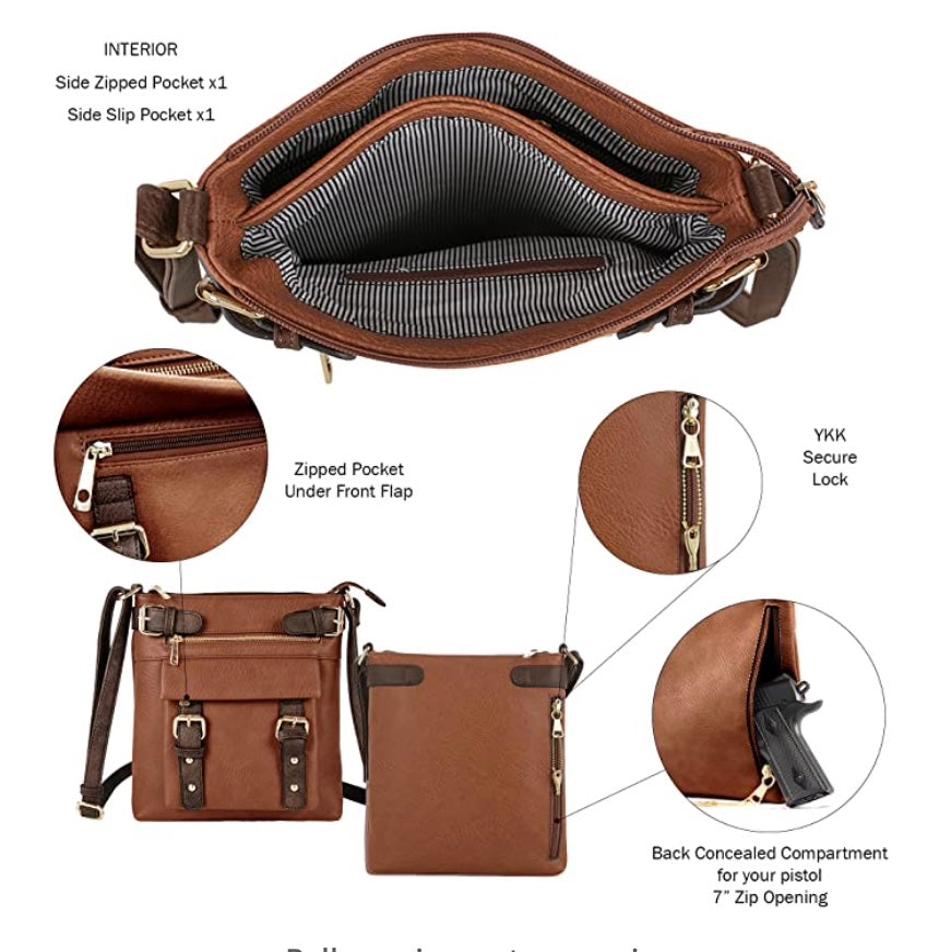 HANNAH CONCEAL CARRY CROSSBODY BAG WITH LOCK & KEY by JESSIE JAMES®