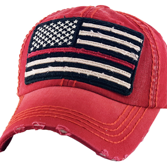 RED LINE VINTAGE DISTRESSED BASEBALL HAT