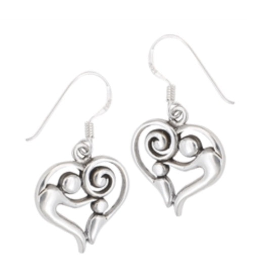 STERLING SILVER PARENT & CHILD HEART EARRINGS